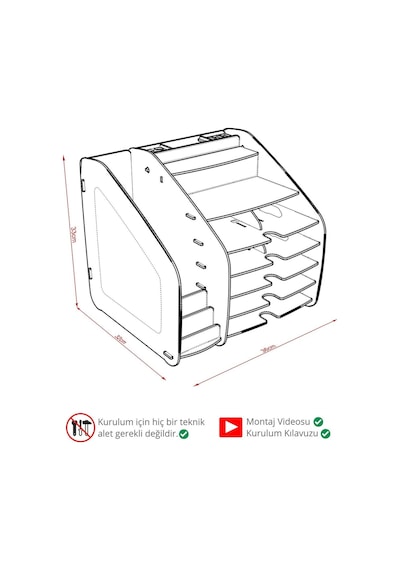 Fx-xl Modest - 6 Renk - A4 Evrak Rafı Masaüstü Organizer