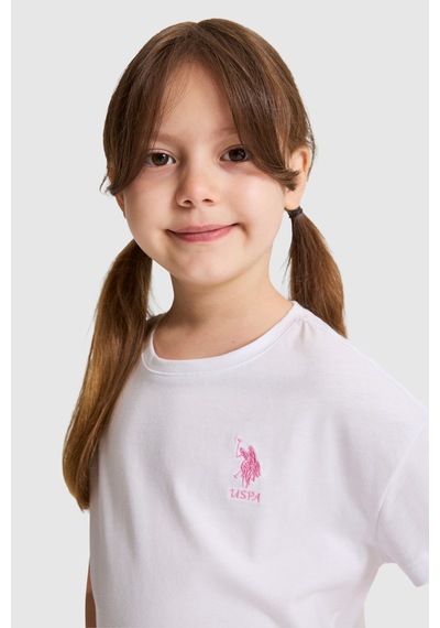 U.S. Polo Assn. Kız Çocuk Beyaz Tişört Basic 50325609-vr013