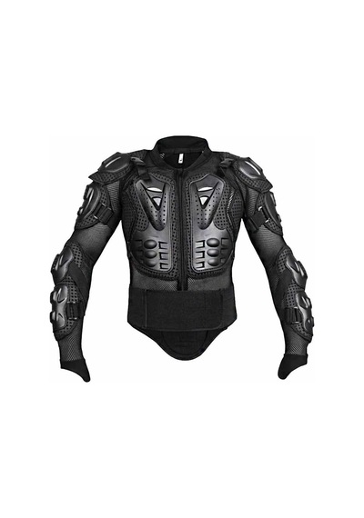 Body Armor Siyah Full Vücut Koruma Motosiklet Ceket Mont Açık Gri - Siyah