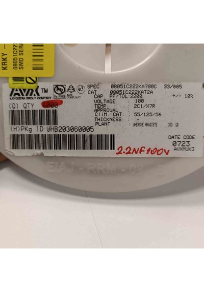 08051c222kat2a 220pf 100v 805 Smd Seramik Kondansatör 500 Adet