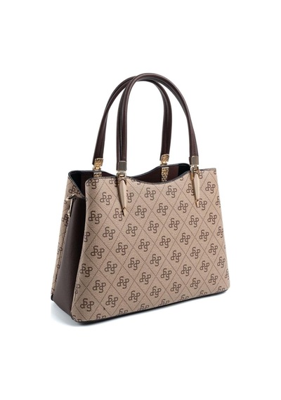 Silver Polo Sp1205 Kadın El Çantası Monogram Koyubej-kahve