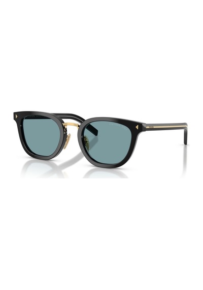 Prada Pr C01sd 16k04d 49 Unisex Polarize Oval Aynalı Siyah Kemik Güneş Gözlüğü Siyah