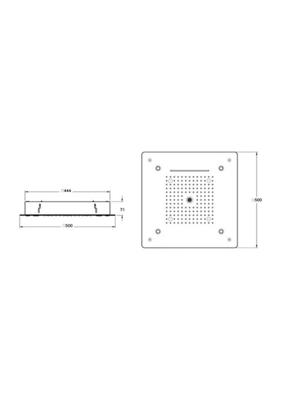 Artema VitrA Hiera A45734 Lite Ls 5f Duş Başlığı, 500mm, Krom Krom