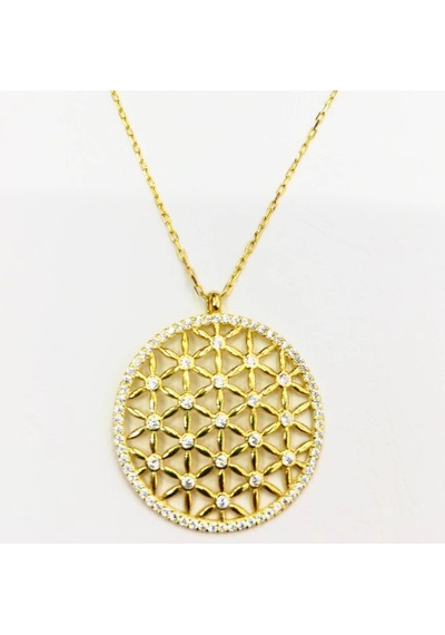 Oriental Kuyumculuk Jewellery Taşlı Yaşam Çiçeği Gold Altın Kolye Gold
