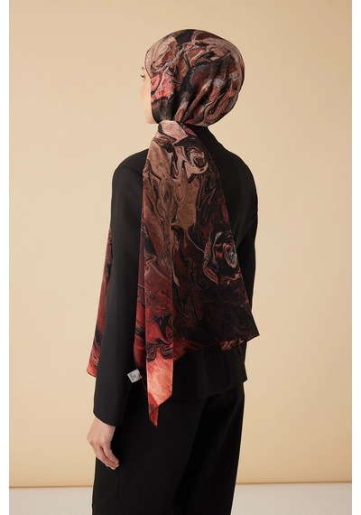 Maisa Nefes Krep İpek Şal 70 190 Cm - Bordo 5672