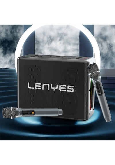 Lenyes S861 12.000mah Powerbank Özellikli Çift Mikrofonlu Bluetooth Speaker Hoparlör V5.0 Siyah