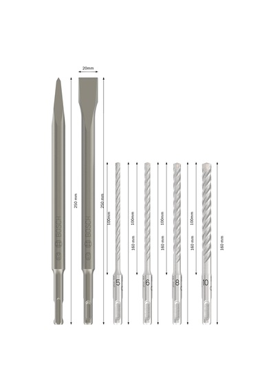 Tr Professional 6 Adet Sds Plus-5 Darbeli Matkap Ucu Ve Keski Seti