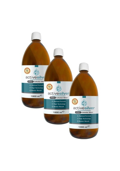 Activesilver 150 Ppm Kolloidal Gümüş Suyu 3 x 1 L