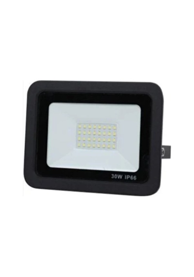 30 Watt Siyah Slim Kasa 6500k Beyaz Işık Ip65 Led Projektör