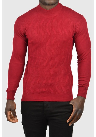 Deepsea Erkek Bordo Dar Kesim Yarım Balıkçı Yaka Desenli Triko Yarım Boğazlı Kazak 2505505 Bordo Deepsea Erkek Bordo Dar Kesim Yarım Balıkçı Yaka Desenli Triko Yarım Boğazlı Kazak 2505505 Bordo