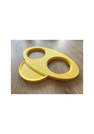 3d Design Çiftli Bardak Taşıyıcı Ve Atıştırmalık Tepsisi - Siyah Diğer