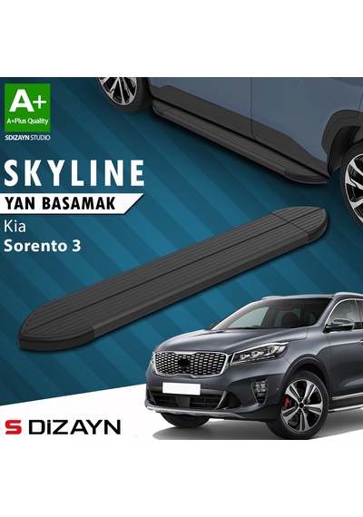 S-dizayn Kia Sorento 3 Skyline Siyah Yan Basamak 183 Cm 2014-2020 A+ Kalite