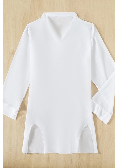 Angelsin Şifon Gömlek Plaj Elbisesi Pareo Kimono Kaftan 001