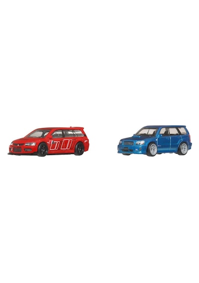 Hot Wheels Premium Car Culture 2005 Mitsubishi Lancer & 2004 Subaru Forester Jhw46