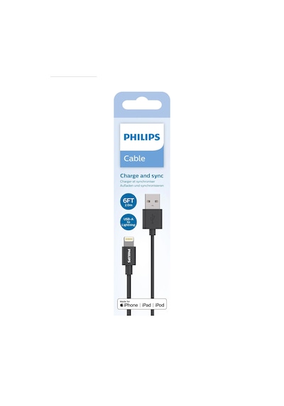 Philips Dlc3106v/00 Apple Uyumlu Mfi Lisanslı Usb-a - Lightning Hızlı Şarj Ve Data Kablosu 2m Siyah