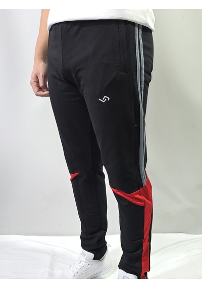 Jump Erkek Pamuklu 2 İplik Slim Fit Fermuarlı Paça Eşofman Altı Siyah