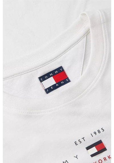 Tommy Jeans Pamuklu Regular Fit Bisiklet Yaka T Shirt Kadın T Shirt Dw0dw22789 Ybl Beyaz