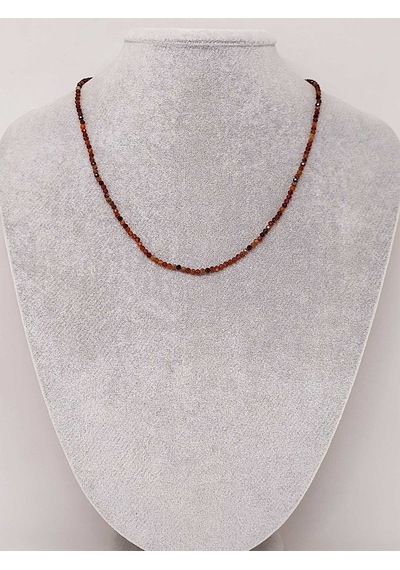 Lal (Garnet – Granat ) Taşı 2mm Kolye (Sabit Klipsli) (41260) Altın