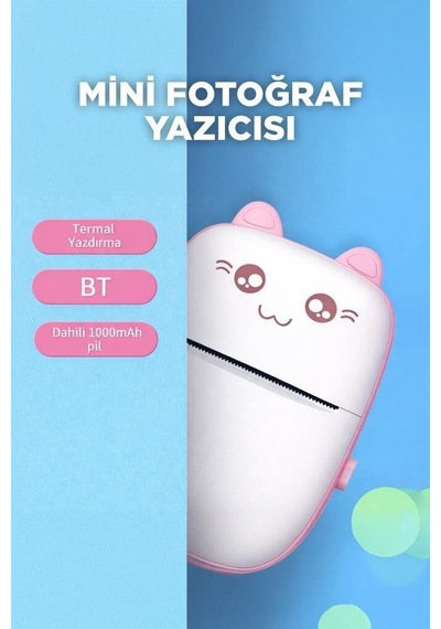 Premium Hediyelik Pratik Fotoğraf Yazıcı Termal C9 Pembe Diğer