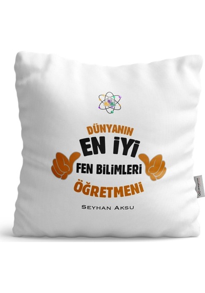 Kişiye Özel Fen Bilimleri Öğretmeni Saten Yastık - 1