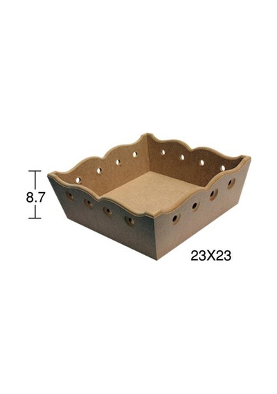 Delikli Kare Ahşap Ekmeklik E338