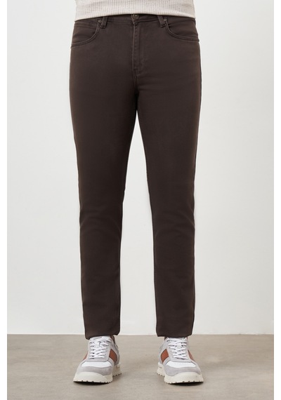 Morven Erkek Kahve Mevsimlik Pamuk 5 Cep Dynamic Fit Jean Pantolon 24ms003033400 Kahve