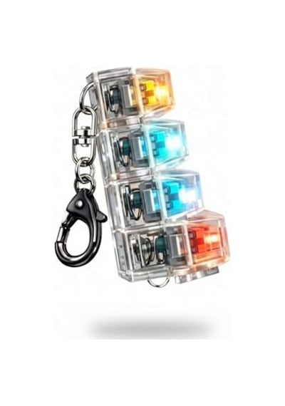 Işıklı Mekanik Klavye Anahtarlık, Stres Azaltıcı Fidget Oyuncağı Ve Çok Renkli Led İle