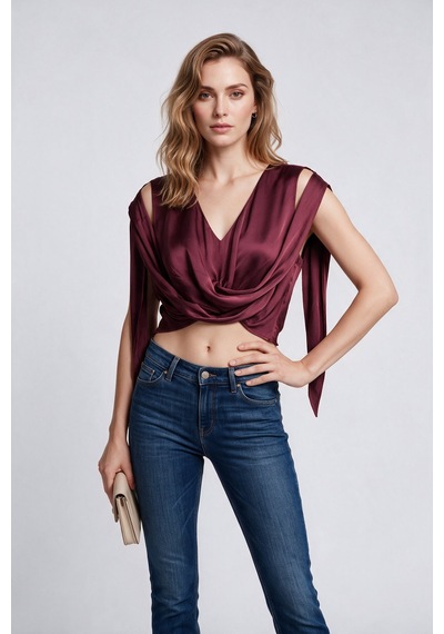 Blange Kadın Bluz 26213b Bordo