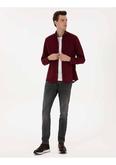 Pierre Cardin Erkek Bordo Gömlek Desenli 50316736-vr014 Bordo