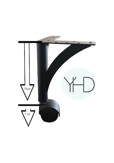 Yaren Home Dizayn Metal Sehpa, Dolap, Berjer, Tv Ünitesi Ayağı 22 4 Lü Paket Siyah