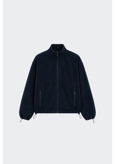 Suud Collection Lacivert Anu Oversize Fermuarlı Polar Hırka