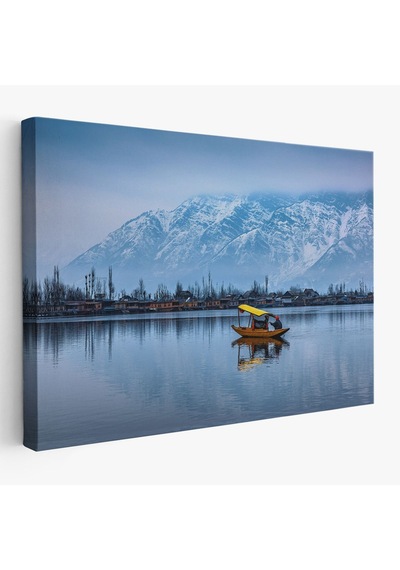 Es10 KY Özel Hindistan Srinagar Dal Gölü Kış Manzara Tablosu-1244 (50 x 70)