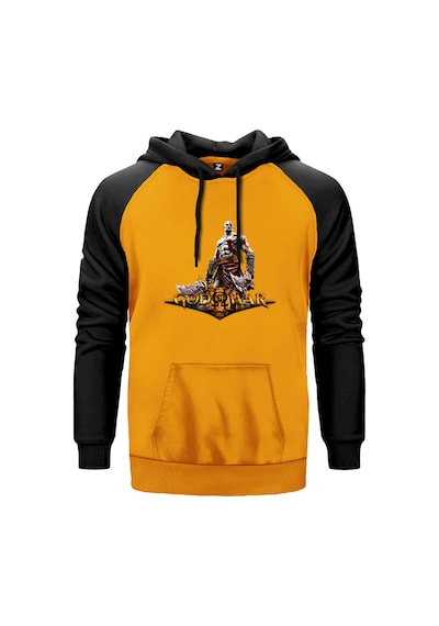 God Of War Kratos Siluet Logo Sarı Renk Reglan Kol Sweatshirt Sarı