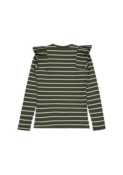 Civil Girls İnce Çizgili 10-13 Yaş Sweatshirt - Haki
