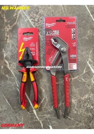 Milwaukee Set 180mm Pense Cobalt Çelik Pense 250mm Ayarlı Pense 1000v 3in 2li Diğer