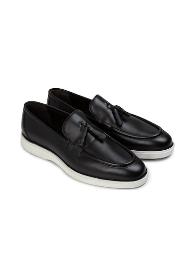 Deery Hakiki Deri Siyah Püsküllü Erkek Loafer - 01958msyhc01 Siyah