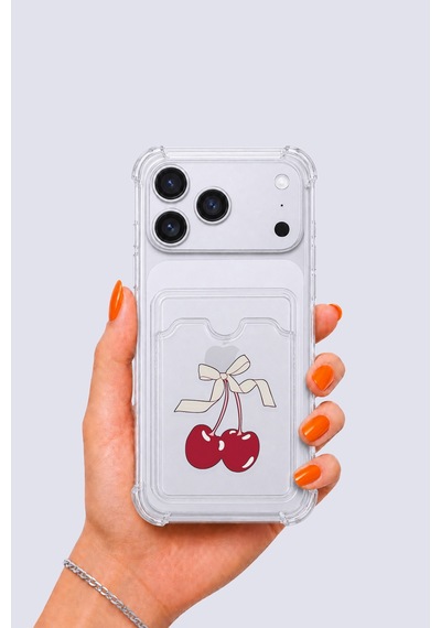 iPhone Uyumlu 17 Pro Max Kartlıklı Kiraz Desenli Kılıf Mh-hs0128-2937