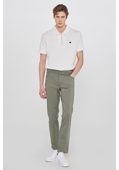 Wrangler Texas Slim Fit Dar Kesim Normal Bel Siyah Esnek Pantolon Yeşil