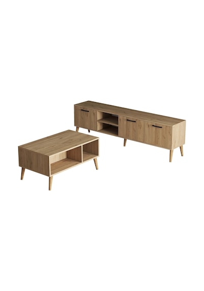 Set 1587-2076 Exxen 180 Cm Tv Ünitesi + Exxen Orta Sehpa - Sepet Rengi