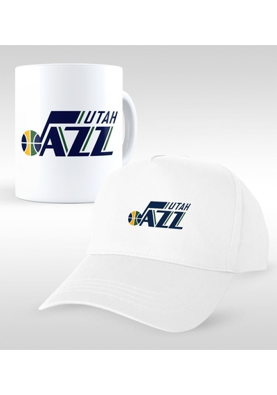 Nba Utah Jazz Beyaz Kupa ve Şapka Seti