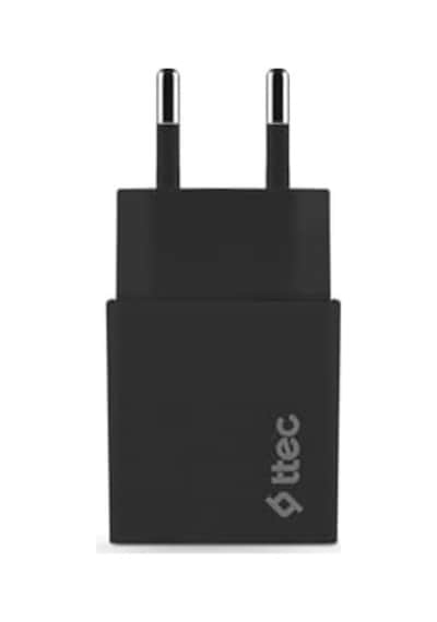 Akıllı Şarj Cihazı Seyahat Şarj Aleti 2.1a Micro Usb Kablolu Siyah