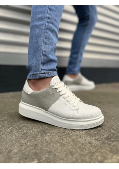Mevese Tsoob Bağcıklı Cilt Süet Erkek Günlük Rahat Taban Sneaker Ayakkabı - Gri - Beyaz Beyaz Gri Mevese Tsoob Bağcıklı Cilt Süet Erkek Günlük Rahat Taban Sneaker Ayakkabı - Gri - Beyaz Beyaz Gri