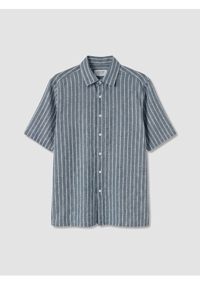 Lcw Vision Mavi Regular Fit Çizgili Desenli Erkek Gömlek
