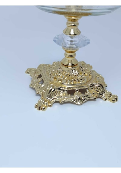 Parıltı Home Collection Metal Ayaklı Lüks Sunumluk Kase Altın