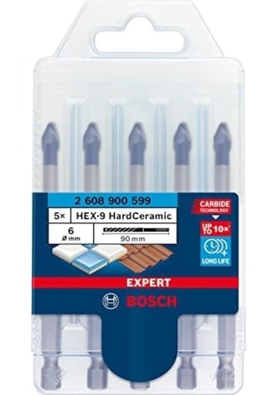 Professional 5 Parça Expert Hex-9 Hardceramic Matkap Ucu Seti Sert Fayanslar, Ø 6 Mm, Aksesuar Döner Matkap/vidalamalar
