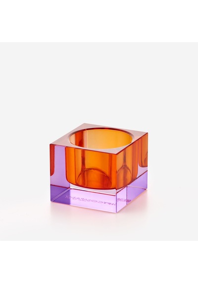Kırmızı Kristal Cam Mumluk 5x3,7x5 Cm