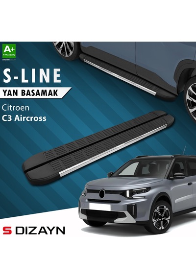 S-dizayn Citroen C3 Aircross 2 S-line Krom Yan Basamak 183 Cm 2024 Üzeri A+ Kalite