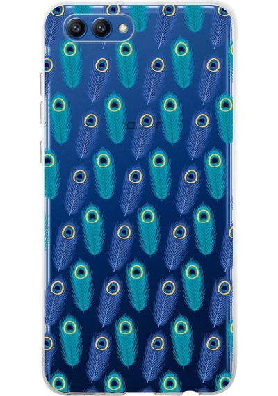 Huawei Honor View 10 İle Uyumlu 1mm Slim Fit Nazar Boncuğu 4 Baskılı Şeffaf Kılıf Şeffaf