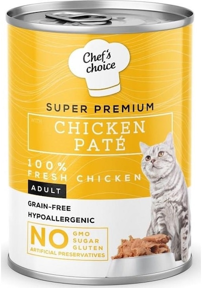 Chef's Choice Tahılsız Tavuk Etli Ezme Kedi Konservesi 400 G