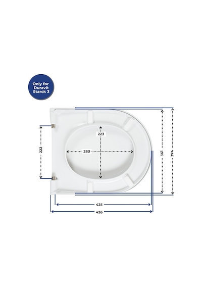 Duravit Starck 3 Uyumlu Klozet Kapağı Yavaş Kapanır